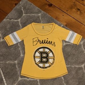 Yellow Bruins 3/4 sleeve tee shirt sz large